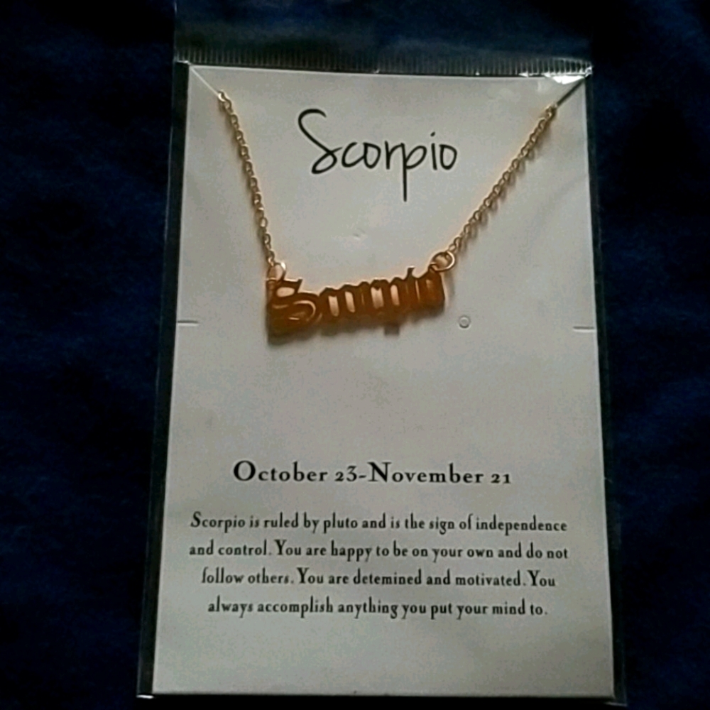 Gold Scorpio Zodiac necklace